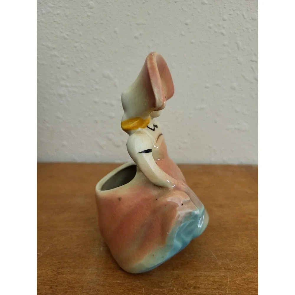 Vintage Pottery Victorian Girl Lady Head Vase Handpainted Small Figural‎ Planter